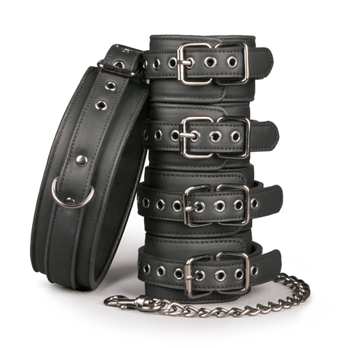 Bondage Set - Halsband, Hand- und Fußfesseln