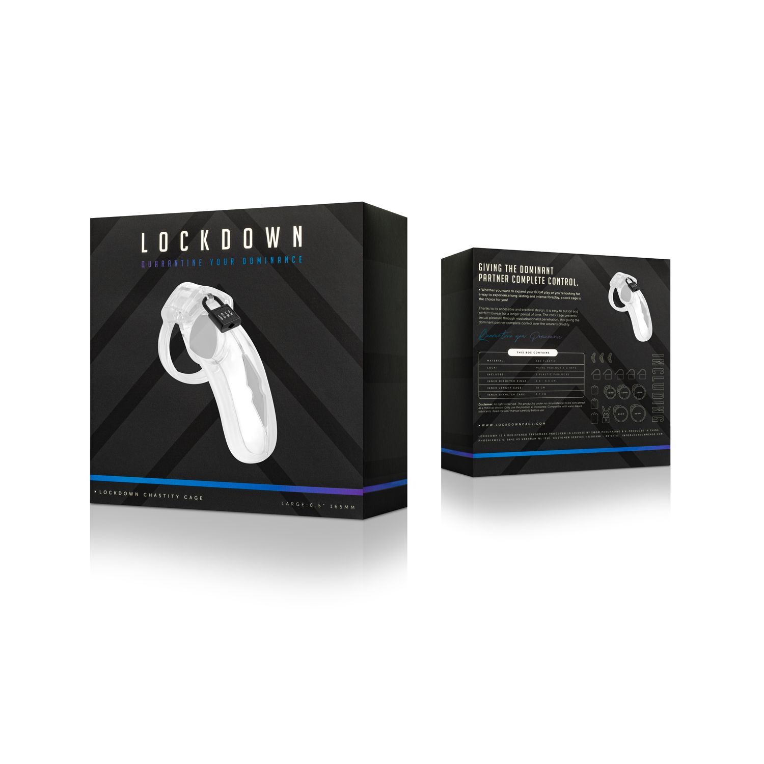LOCKDOWN Keuschheitskäfig – Gross Transparent